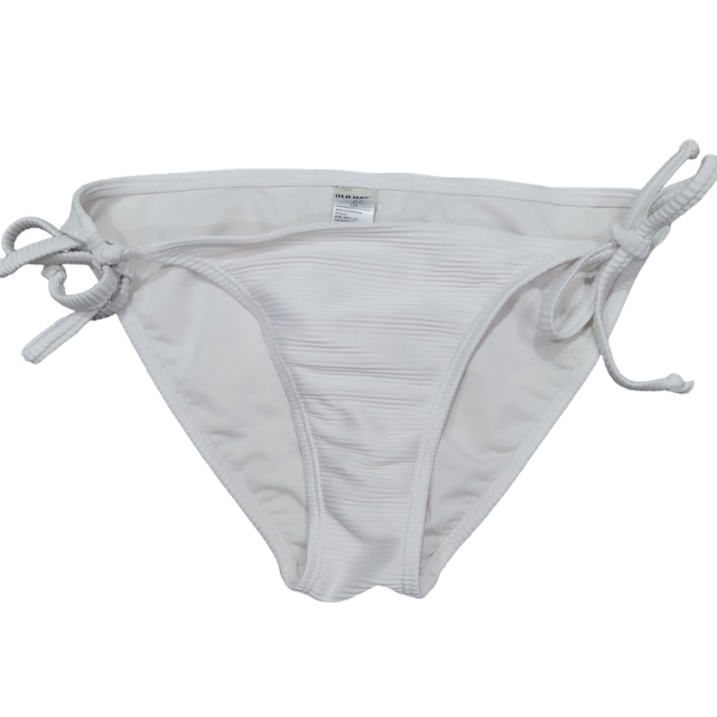Old Navy White Ribbed Strappy Bikini Bottom Size Small